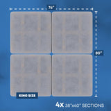 Treaton, 1.5" Split Wood Bunkie Board King Size Bed - 4-Piece Under Mattress Support, Fully Assembled, Fabric Ventilation Cover-Replaces Wooden Slats or Box Spring for Bed Frames Treaton