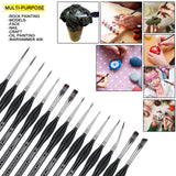 PANDAFLY Detail Paint Brushes Set, 15pcs Miniature Brushes for Fine Detailing & Art Painting - Acrylic, Oil, Watercolors & Paint by Number, Models, Face, Nail, Craft, Warhammer 40k PANDAFLY