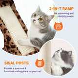 Allewie 81 Inches Tall Cat Tree/Multi-Level Large Climbing Tree House and Towers for Big Feline/Condo and Hammock/Scratching Post/Wide Base/Leopard Print Allewie