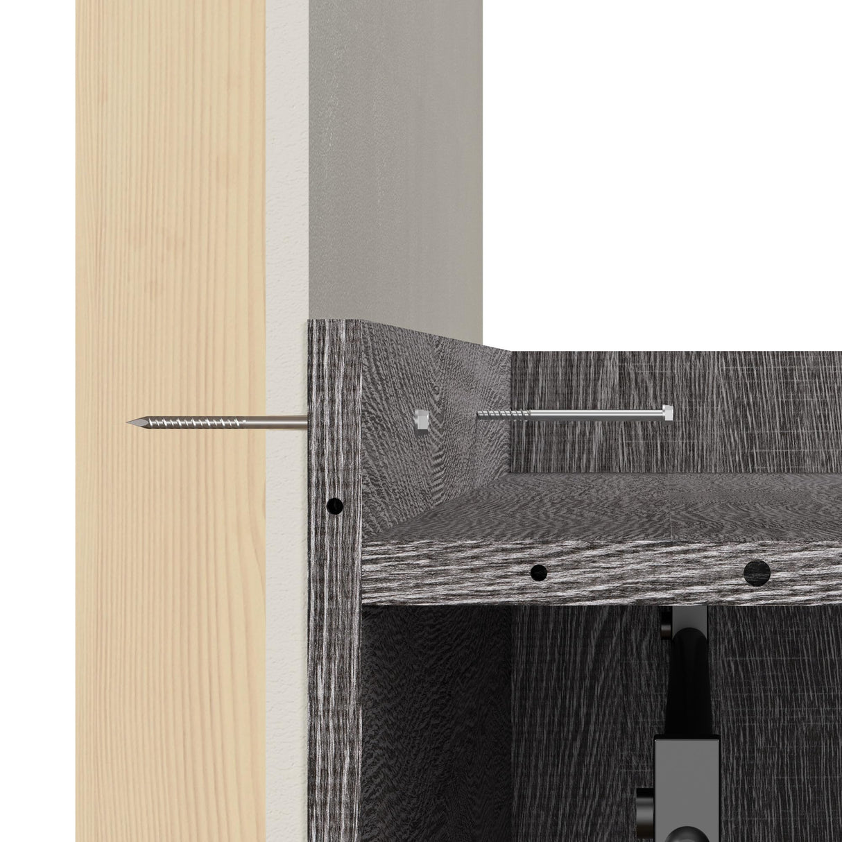 Bestar Nebula 65W Queen Murphy Bed in Bark Gray, Sleeping Arrangement for Multipurpose Room Bestar