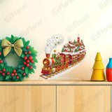 Eiflow Desktop Diamond Art Kit for Adults Christmas, DIY Tabletop Diamond Art Painting with Stand, Acrylic Stand Up Gem Painting Board Kits(Christmas Train) Eiflow