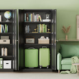 INTERGREAT 72-Inch Metal Storage Cabinet for Garage, Lockable Steel Cabinet with Doors and Adjustable Shelves, Black Locking Storage Unit for Office, Home, Gym, and School. INTERGREAT