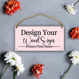 Personalized Rustic Wooden Sign, Custom Plaque Wall Hanging, Art Wood Board Sign for House, Customized Name Sign, Gifts for Family Members Teachers Friends 11.8x5.9 inch sophiehome