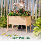 Amerlife 4x2 Ft Raised Garden Bed - Features Legs, Drainage Holes, 16 Inch Depth Ideal for Vegetables, Flowers, Herbs, Elevated Wood Planter Box for Balcony, Patio, and Backyard, Easy Assembly Amerlife