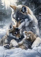 Diamond Paintings Kits for Beginners,Winter Wolf Diamond Arts Kits for Adults,5D DIY Full Drill Winter Snowy Landscape Paint by Diamond Dots,Gem Art Painting Kit for Home Wall Decor 11.8x15.8 Inch GXGLLPZBY