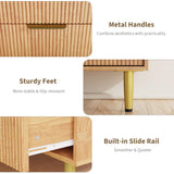 GarveeHome 6 Drawer Dresser, Modern Natural Fluted Dresser for Bedroom, Wooden Wide Chest of Drawers Storage Organizer with Metal Handles & Legs for Living Room, Entryway, Apartment GarveeHome
