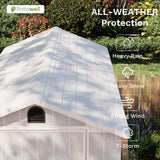 Patiowell 4' x 8' Outdoor Storage Shed with Floor, Plastic Shed Outside Resin Tool Shed with Two Windows and Lockable Door for Backyard Garden Patio Lawn, White (Fit-it Shed) Patiowell