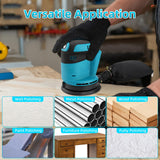 Random Orbit Sander for Makita 18V Battery, 5-Inch 14000RPM Cordless Electric Orbital Sander with 3 Various Speeds, Palm Sander with 3 Pcs Sandpapers & Dust Bag, Perfect for Woodworking(Tool Only) vokoroad
