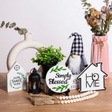 10 Pcs Farmhouse Tiered Tray Decor Rustic Wooden Home Decor Wood Bead Garland Sweet Wooden Sign with Artificial Succulents Plants Mini Candle Lantern for Farmhouse Home Kitchen(Tray Not Included) ARCHCRTC