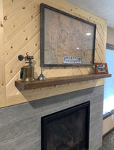 Joel's Antiques - 60 Inch Wooden Floating Shelves for Wall - Made of Natural Wood - Long Heavy Duty Rustic Fireplace Mantel & Book Shelf - Perfect for Living Room - Grey, Gray 60x6x2 in joelsantiques