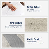 EAST OAK 4-Piece Patio Furniture Set with Thick Cushions, 4 Seats Waterproof Outdoor Patio Set with Rattan Armrests, Loveseat and Coffee Table for Backyard, 2024 Coast Patio Conversation Set in Beige EAST OAK