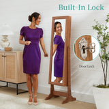 Best Choice Products Freestanding Jewelry Armoire Cabinet, Full Length Standing Mirror, Lockable Makeup Storage Organizer, w/Velvet Lining, 3 Angles, Lock, Accessory Pouch, 5 Shelves - Gray Oak Best Choice Products