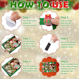 Remagr 496 Pcs Christmas DIY Picture Frames Craft Kit 32 Set Felt Photo Frames with 200 Christmas Sticker to Decorate with 100 Foam Leaves, 100 Ball, 64 Magnet for Xmas Winter Party Favor Home Decor Remagr