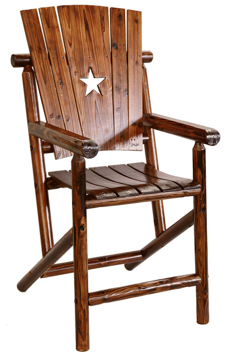 Leigh Country Bar Arm Chair with Star, Brown Leigh Country
