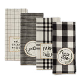 DII Home Sweet Farmhouse Kitchen Collection, Dishtowel Set, 18x28, Black, 4 Count DII