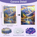 AIRDEA Scenery Diamond Art Paintings Kits for Adults,DIY Gem Art Kits for Beginner,12x16 in,Mountains and River,Round Full Drill AIRDEA