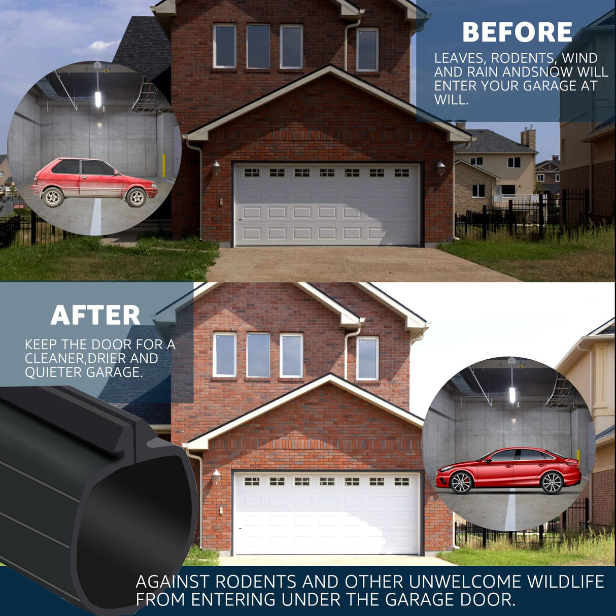 9 feet Seal Replacement for Clopay Garage Door Rubber Bottom Weather Seal for Weather Stripping Fit 9 FT Wide Doors Lusperi