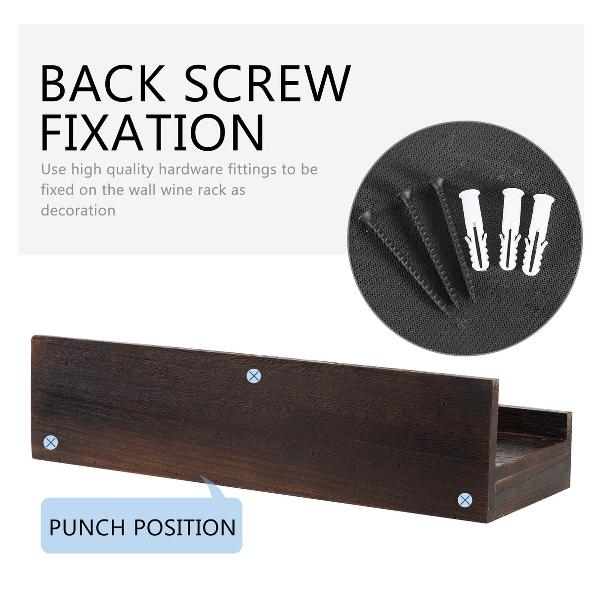 KIAYACI Wall-Mounted Wood Wine Rack 7 Bottles Wine Storage Rack 5 Long Stem Glass Holder Floating Wine Rack Brown 24 x 7.4 x 6 inches KIAYACI