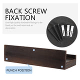 KIAYACI Wall-Mounted Wood Wine Rack 7 Bottles Wine Storage Rack 5 Long Stem Glass Holder Floating Wine Rack Brown 24 x 7.4 x 6 inches KIAYACI