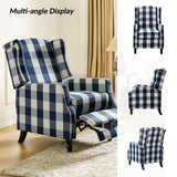 Upholstered Wingback Recliner Chair, Traditional Push Back Recliner Sofa, Mid Century Modern Lounge Armchair for Living Room, Home Theater Accent Chairs Recliners Couches (Navy) TINA'S HOME