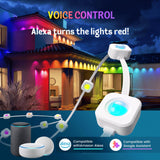 HUTAKUZE Permanent Outdoor Lights, 150ft RGB Outdoor Christmas Lights with 90 LED Light, IP67 Waterproof LED Eaves Light, DIY Scene Modes for Halloween and Holiday Decor, Smart APP & Remote Control HUTAKUZE