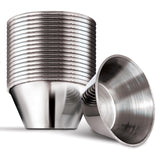 1.5 oz Stainless Steel Condiment Cups (12 Pack), Individual Portion Dipping Sauce Cups, Small Metal Ramekins for Ketchup, Marinara, BBQ Sauce, and More! Reusable Condiment Cups for Restaurants Stock Your Home