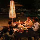 EAST OAK Pyramid Patio Heater, 48,000 BTU Outdoor Patio Heater, Quartz Glass Tube Propane Heater for Commercial & Residential, Triple Protection System, With Wheels, 2024 Upgrade, Bronze EAST OAK