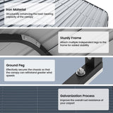 10'x15' Heavy Duty Metal Carport, Outdoor Garage Car Shelter Shade with Heavier Metal Frame, Galvanized Metal Roof for Car and Boats, Grey Real Relax