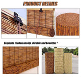 Patio Shades Roll Up Outdoor Bamboo Blinds for Outdoor Patio Bamboo Roll Up Shades, Bamboo Shades for Patio Outdoor Blinds for Porch Bamboo Roll Up Blinds 33×59in（W×H） Brown OCAZI