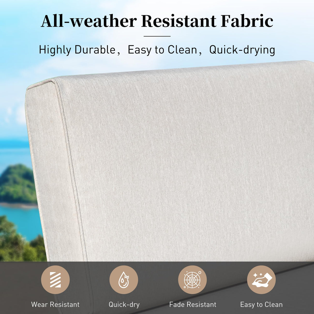 SUNSHINE VALLEY Upgraded 4 Piece Metal Patio Sectional Furniture Set with 5.9" Thick Cushion, Outdoor Furniture Conversation Set with Coffee Table, Patio Modular L Shape Sofa for Backyard Deck Outside SUNSHINE VALLEY