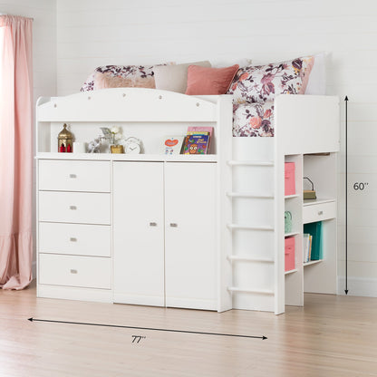 South Shore Tiara Loft Bed with Desk, Twin