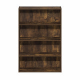 Furinno Basic Book Shelf, 4-Tier Bookcase with Open Shelf, Bookshelf, Cube Storage Organizer, 6 x 24 x 35, for Living Room, Bedroom, Home Office, Amber Pine Furinno