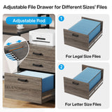 Tribesigns 63 Inch Computer Desk with File Drawer Cabinet, Ergonomic Office Desk with Monitor Stand, Industrial Computer Table with Printer Space, Wood PC Table Workstation Desk for Home Office Tribesigns