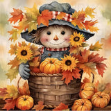 BAWKENTON Pumpkin Paint by Numbers for Adults and Kids, Fall Pumpkin Painting by Number Kits On Canvas, Number Artist Paint by Number Kit Funny Flower Without Frame DIY, Home Wall Decor, 11.8x11.8in BAWKENTON