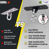 Yes4All Wall Ceiling Mount Hook 360° Rotation, 600 lbs Capacity Punching Bag Hangers, Heavy Bag Mount for Yoga, Chair, Boxing Bag, Indoor & Outdoor Gym - Smart Design, Easy to Use, Fit Most Ceiling Yes4All