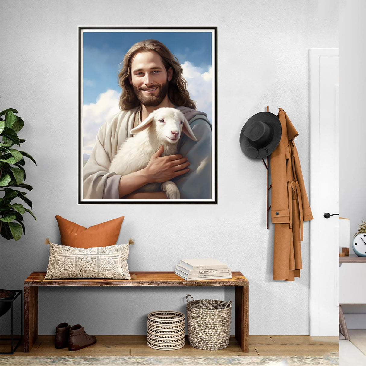 SKRYUIE Paint by Numbers Kit for Adults Beginner Jesus, Acrylic Christ Oil Painting by Numbers Kits with PaintBrushes Paintwork Art Crafts Canvas for Home Decor 16x20 inch SKRYUIE