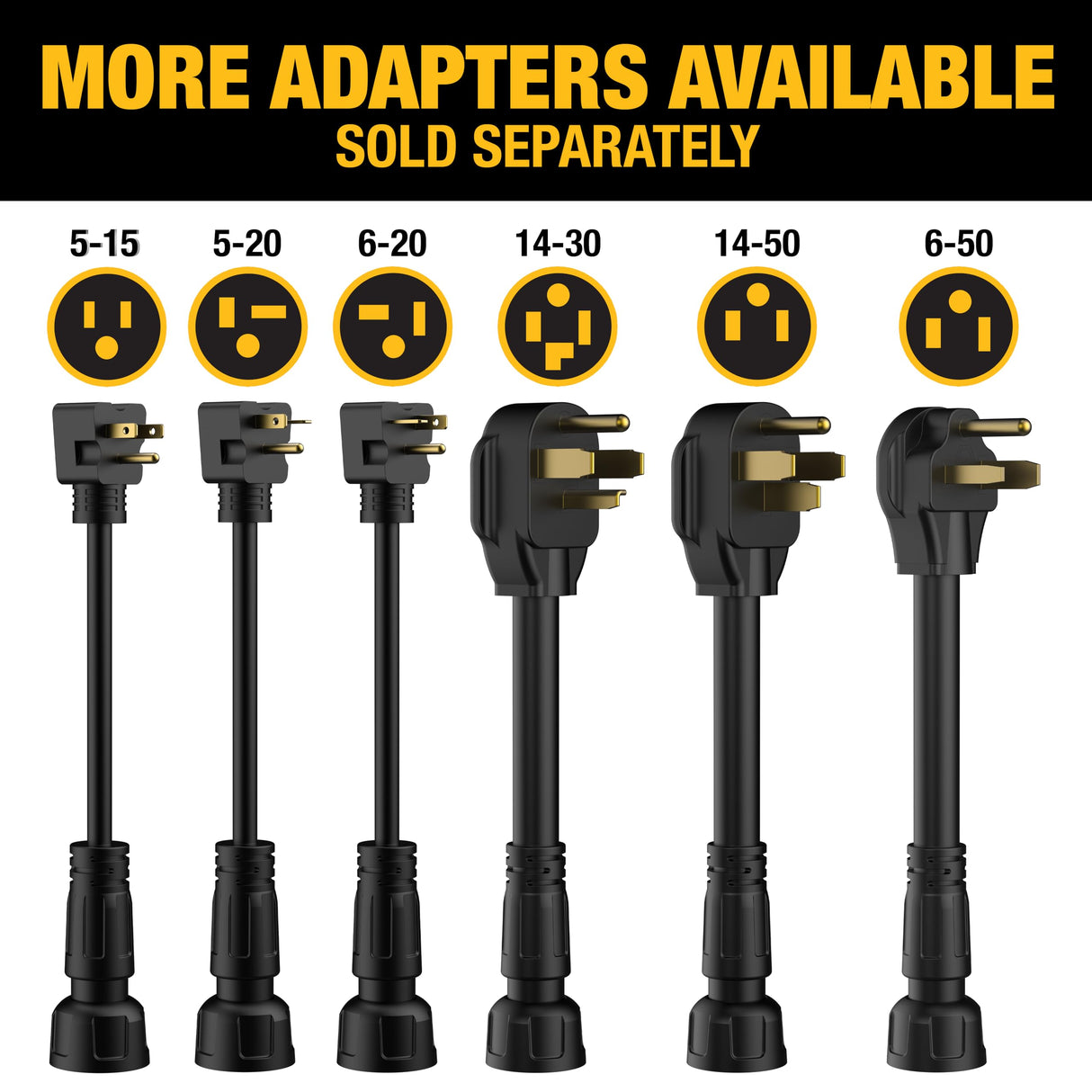 NEMA 15-15 Adapter, 12A/120V, Compatible with DEWALT 32 Amp Portable EV Charger, High Power Connector, Easy to Connect, No Tools Required DEWALT