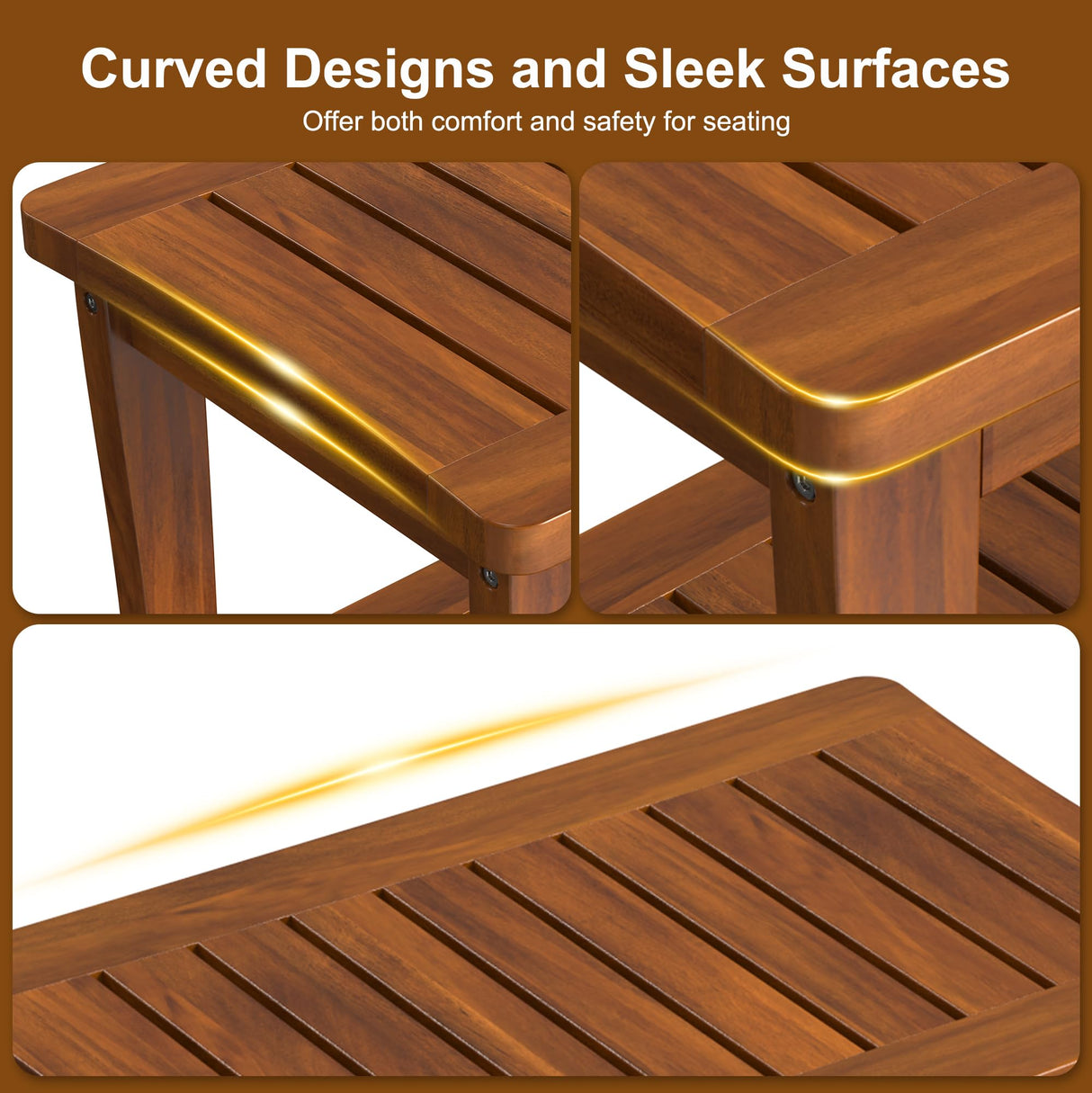 Large Teak Wood Shower Bench Stool with Storage Shelf Wooden Teak Bench for Shower Seat Chair for Inside Shower Waterproof Teakwood Shower Bench Bathroom Spa Bathing Shower Stool with Non-Slip Feet Greenual