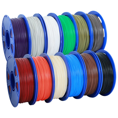 1.75mm ABS 3D Printer Filament 12 Spools Bundle, 12 Most Basic Popular ABS Colors Packed, Each Spools 0.5kg, Total 6kgs 3D Printer ABS Material with One Bottle of 3D Printer Stick by MIKA3D - WoodArtSupply