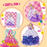 KwestSync Poke in Art Princess Crafts - DIY 8 Magical Princesses & 6 Accessories - Arts and Crafts for Kids Ages 6-8, 8-12, Birthday Gifts for Girls and Boys 6 7 8 9 Years Old KwestSync