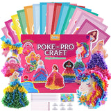 JMMICO Poke in Pro Art Kits for Girls, Poke Art for Kids Ages 4-8, 10 PCS Princesses & 5 PCS Decors, No Mess DIY Princesses Craft, Gifts for 4 5 6 7 8 9 10 Year Old Girls & Boys JMMICO