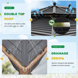 EROMMY 12' x 16' Hardtop Gazebo Outdoor Aluminum Wood Grain Gazebos with Galvanized Steel Roof and Mosquito Net for Patios, Deck, Backyard, Curtains&Netting EROMMY