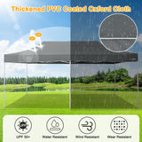 HOTEEL 10x20 Heavy Duty Pop Up Canopy Tent Outdoor Canopy Tents for Parties, Commercial Instant Waterproof Canopy Wedding Event Tent with Roller Bag, UV 50+Portable Shelter, Thick Hexagonal Legs, Grey Hoteel