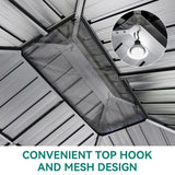 YITAHOME 10x12ft Gazebo Hardtop with Nettings and Curtains, Heavy Duty Double Roof Galvanized Steel Outdoor Combined of Vertical Stripes Roof for Patio, Backyard, Deck, Lawns, Gray YITAHOME