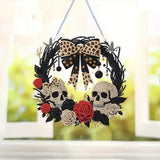 STGLCR Diamond Art Kit for Adults, Special Shaped Crystal Skull Pendant, Halloween Diamond Painting Suncatcher,DIY Rose Ornament Hanging Art Acrylic Board Wreath, DIY Home Decor, 7.7 Inch STGLCR
