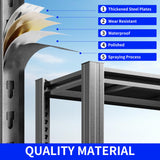 Metal Storage Shelving Heavy Duty, Shelves Unit for Garage, Adjustable 5 Tier Storage Rack, Industrial Utility Shelf for Garage, Warehouse, Basement, Kitchen,15.7" D x 31.5" W x 63" H, Black BIZOEIRON