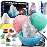 Woumserta Gemstone Dig Kits, Space Science Kits for Kids Age 6-7 8-12, Gem & Geodes Collcetion Kit Toys for Boys Girls, Rock Gifts for 6 7 8 9 Year Old Boys Girls Birthday Gift Woumserta