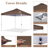 SCOCANOPY Replacement Top with Air Vent for 10x10 Canopy Frame, Canopy Cover ONLY, (Brown Ripstop) SCOCANOPY