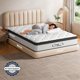 Mattress Queen Size, 14 Inch Queen Hybrid Mattress in a Box, Memory Foam with Firm Individually Wrapped Pocket Springs, Pressure Relief & Motion Isolation, CertiPUR-US Certified, 60" x 80" x 14" LoadEase