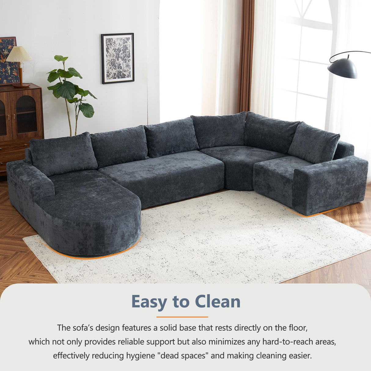 Merax 141.7" Modular Sponge Sofa Cloud Sectional Couch,5 Seater Oversized U-Shaped with Deep Seat for Living Room Merax
